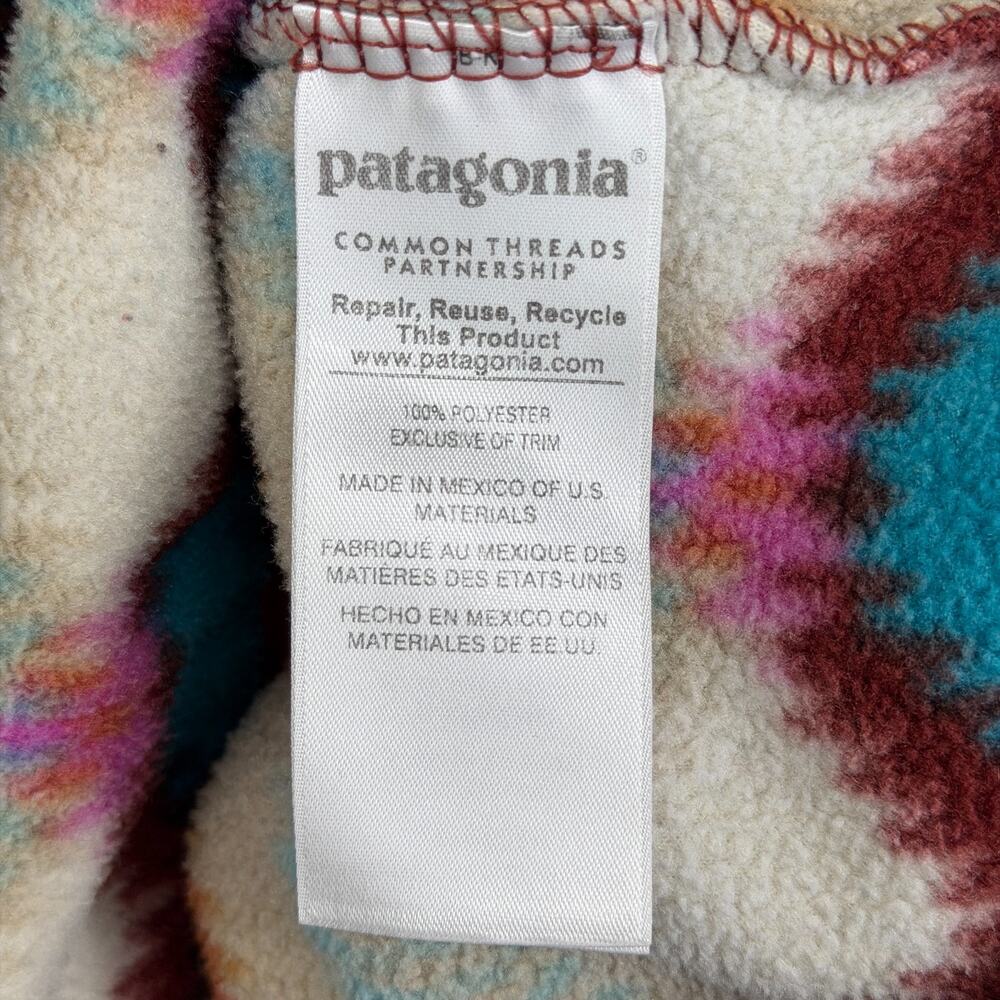 PATAGONIA Fleece Womens XL Lightweight Synchilla Snap-T Aztec Timber Twist Red - Picture 9 of 13